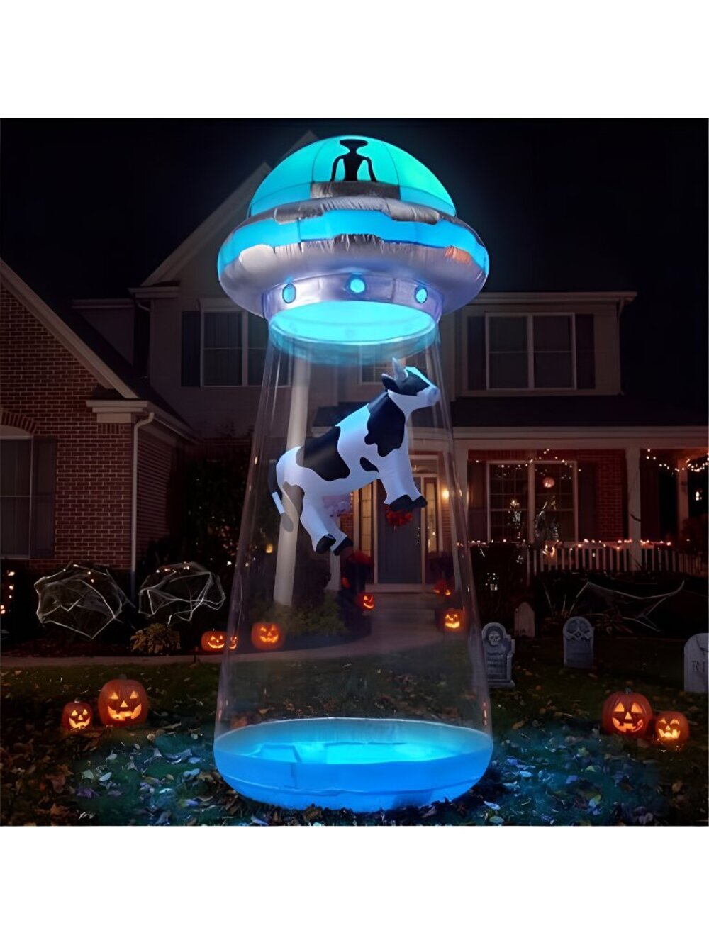 Joiedomi 9 FT Tall Halloween Inflatable UFO Outdoor Decorations, Halloween Blow